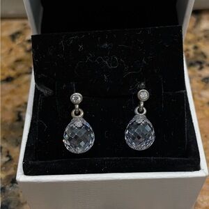 Pandora Sterling Silver Crystal Geometric Drop Earrings